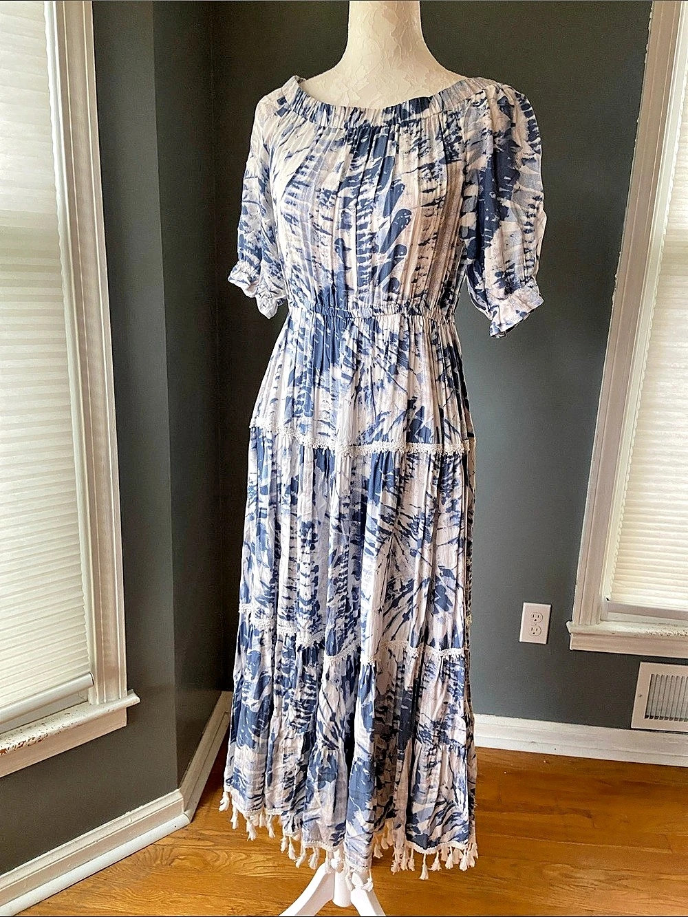 Solitaire Swim Maxi Dress with Tassels